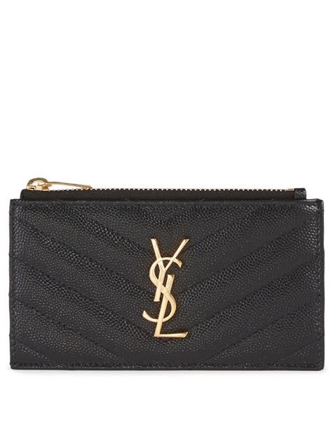 gold ysl card holder|ysl card holder with zipper.